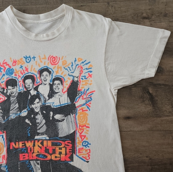 VTG 90s New Kids On The Block NKOTB Short Sleeve Single Stitch Graphic T-Shirt - Picture 4 of 16